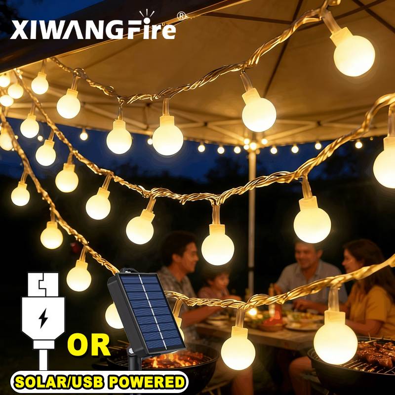 Solar Lamp - Guirnalda de Luces Solares/USB/a Pilas de