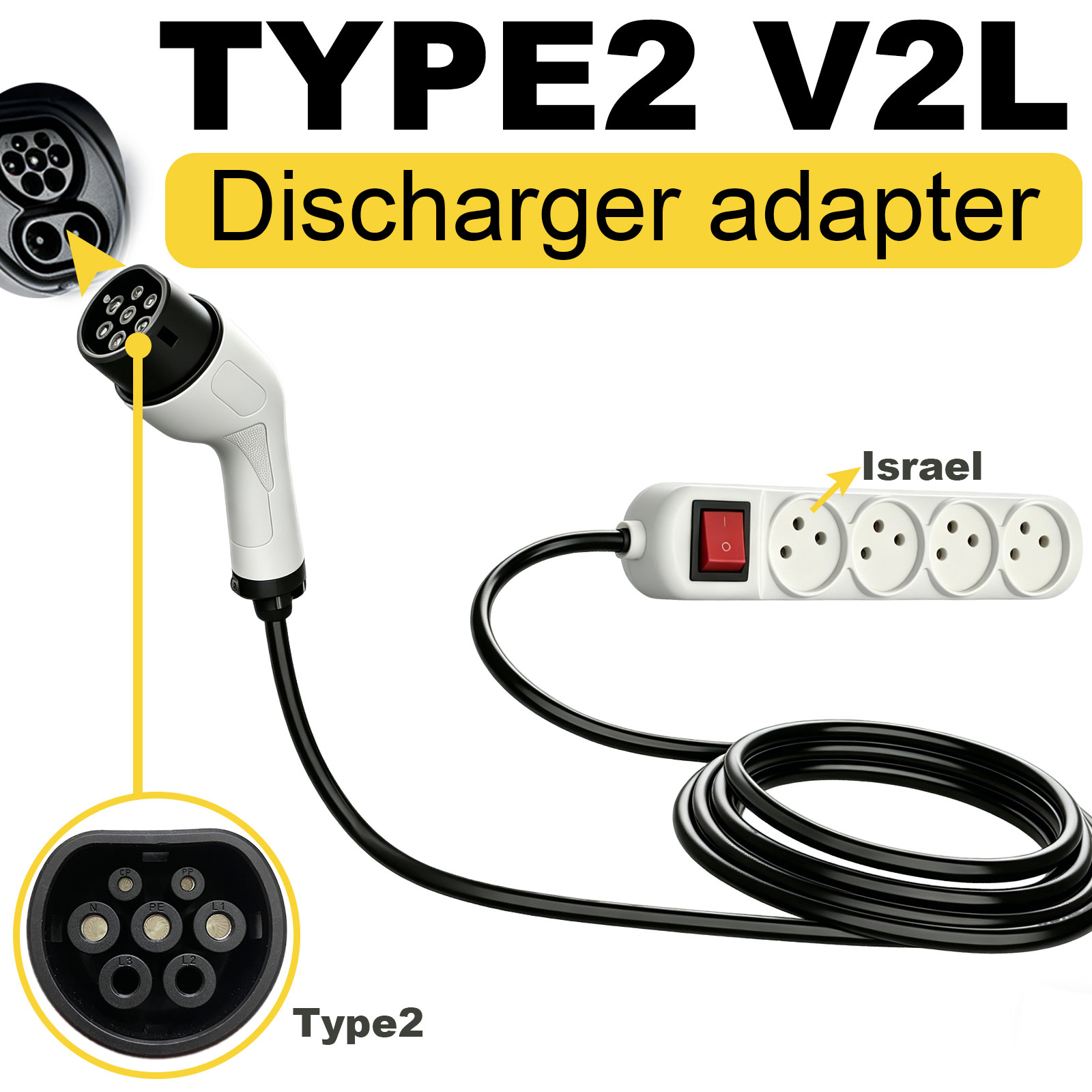 Outdoor Power Station - Adaptador de descarga V2L Tipo 2
