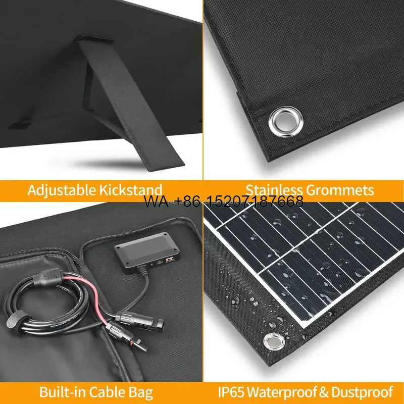 Solar Panel 200W - Panel Solar Plegable Wmwmnu de 200W,