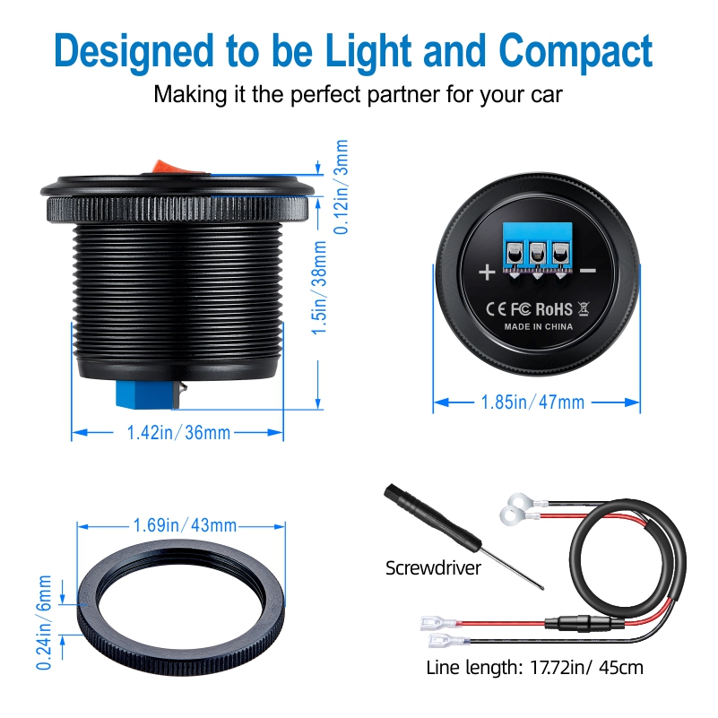 Enchufe usb para coche de 12v, - Energy Monitor Meter reseña y precio