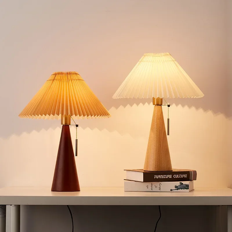 Lámpara de mesa plisada retro, - Solar Lamp reseña y precio